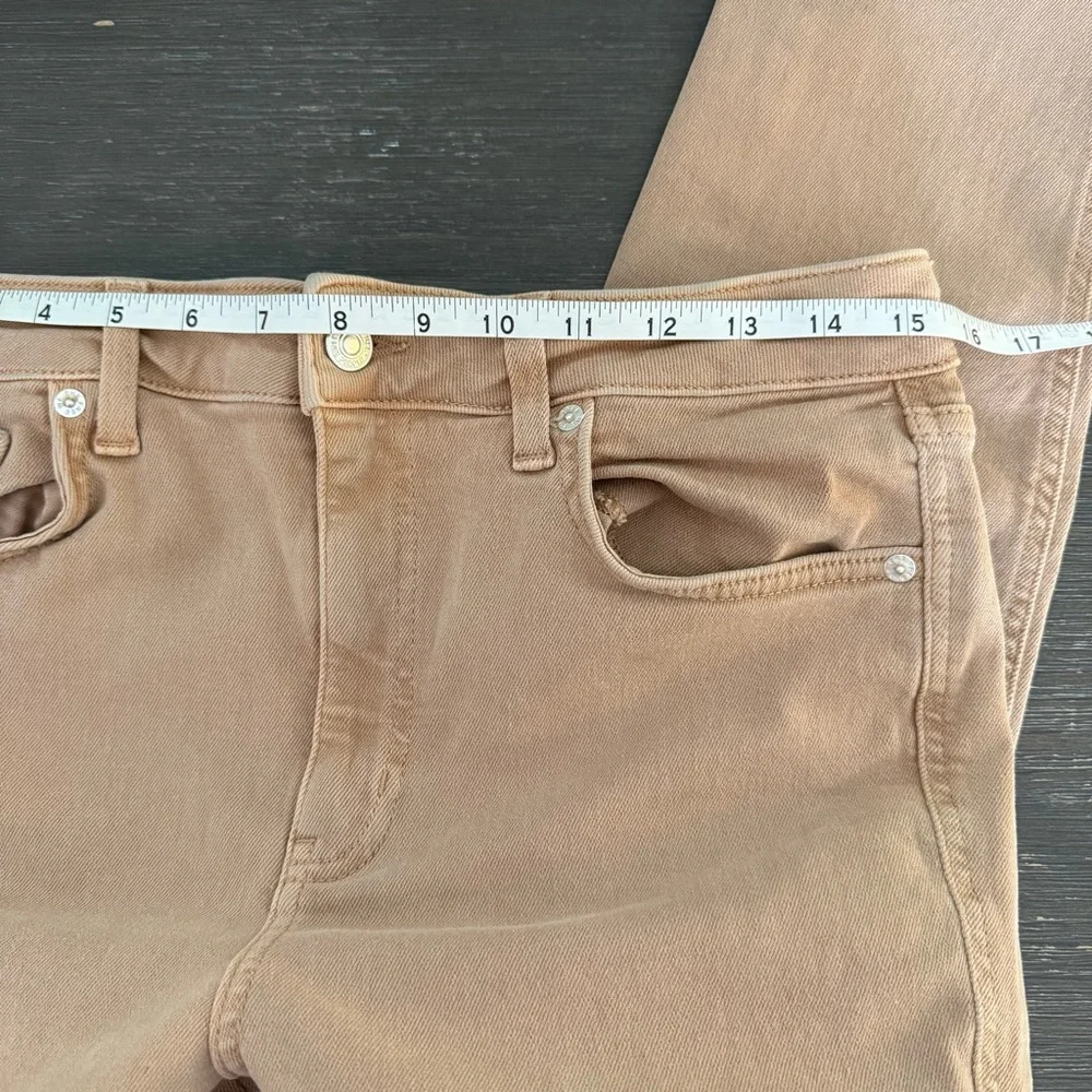 We The Free Women's Tan Cream Skinny Frayed Hem Jeans Size 31 High Waist - Picture 10 of 11